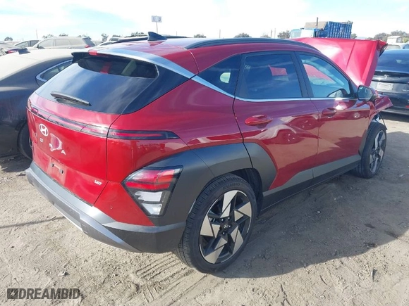 2024 Hyundai Kona Limited with VIN KM8HE3A39RU118399, listed as a IAAI auction lot 41240708 with 1 mi miles. Bid and sale history available at carsss.com. Image 3.
