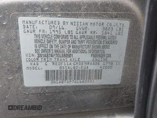 2016 Nissan Sentra SR with VIN 3N1AB7AP7GL680501, listed as a IAAI auction lot 42188296 with 77,608 mi miles and . Bid and sale history available at DreamBid. Image 9.