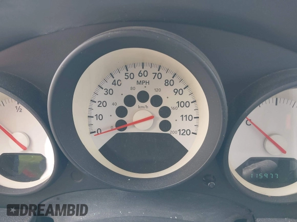 2008 Dodge Caliber SE with VIN 1B3HB28B98D757953, listed as a IAAI auction lot 42111663 with 115,977 mi miles. Bid and sale history available at carsss.com. Image 7.