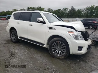 2019 Nissan Armada Platinum with VIN JN8AY2NE0K9759649, listed as a Copart auction lot 57716743 with 45,495 mi miles. Bid and sale history available at carsss.com. Image 4.
