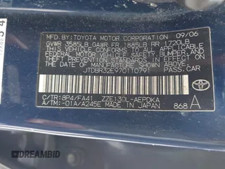 2007 Toyota Corolla CE with VIN JTDBR32E970110791, listed as a IAAI auction lot 42150535 with 199,904 mi miles and . Bid and sale history available at DreamBid. Image 9.