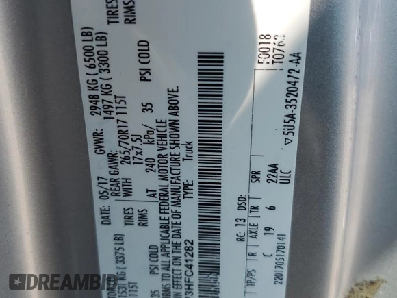 2017 Ford F-150 XL z VIN 1FTEX1EP3HFC41282, wystawiony jako Copart lot #53606825 z przebiegiem 104 246 mil mil oraz Szkoda całkowita • Salvage title. Historia ofert i sprzedaży dostępna na DreamBid. Obrazek 12.