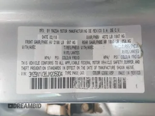 2018 Mazda 3 Touring z VIN 3MZBN1V36JM205904, wystawiony jako IAAI lot #41586707 z przebiegiem 145 401 mil mil oraz . Historia ofert i sprzedaży dostępna na DreamBid. Obrazek 9.