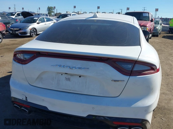 2020 Kia Stinger GT with VIN KNAE35LC7L6085529, listed as a IAAI auction lot 40671705 with 62,970 mi miles. Bid and sale history available at carsss.com. Image 16.