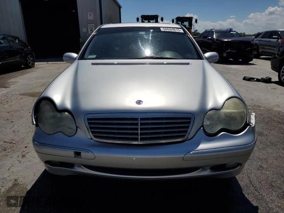 2002 Mercedes-Benz C with VIN WDBRF61J02F202917, listed as a Copart auction lot 50694815 with 59,803 mi miles and Salvage Title. Bid and sale history available at carsss.com. Image 5.