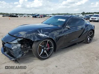 2021 Toyota GR Supra 3.0 with VIN WZ1DB0C00MW042681, listed as a Copart auction lot 59174324 with 7,718 mi miles and Salvage Title. Bid and sale history available at carsss.com. Image 1.