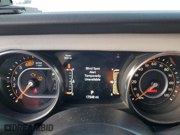 2023 Jeep Wrangler Sahara with VIN 1C4HJXEN3PW634598, listed as a Copart auction lot 44504005 with 17,548 mi miles and Salvage Title. Bid and sale history available at carsss.com. Image 9.
