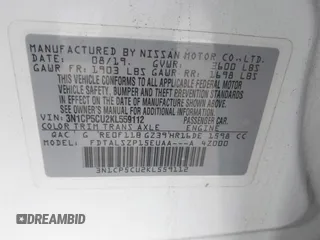2019 Nissan Kicks S with VIN 3N1CP5CU2KL559112, listed as a IAAI auction lot 41528293 with 97,255 mi miles. Bid and sale history available at carsss.com. Image 9.