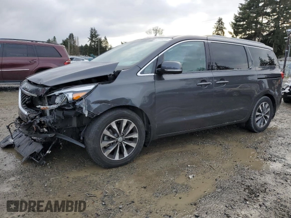 2018 Kia Sedona EX with VIN KNDMC5C13J6390021, listed as a Copart auction lot 43594355 with 101,305 mi miles and Salvage Title. Bid and sale history available at carsss.com. Image 1.