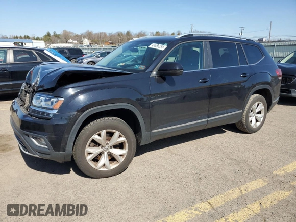2018 Volkswagen Atlas 3.6L V6 SEL with VIN 1V2MR2CA3JC505648, listed as a Copart auction lot 48658235 with 68,455 mi miles and Salvage Title. Bid and sale history available at carsss.com. Image 1.