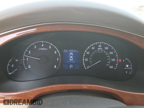2013 Hyundai Genesis 3.8L with VIN KMHGC4DDXDU257851, listed as a Copart auction lot 59491725 with 95,844 mi miles and Salvage title. Bid and sale history available at DreamBid. Image 9.