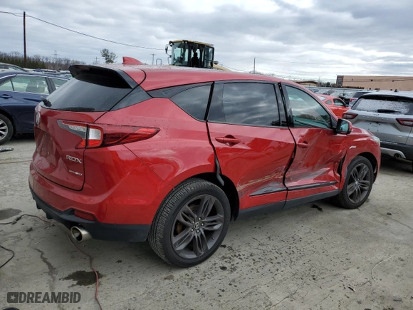 2019 Acura RDX w/A-Spec Pkg with VIN 5J8TC2H62KL020889, listed as a Copart auction lot 86171024 with 84,898 mi miles and Salvage Title. Bid and sale history available at carsss.com. Image 3.