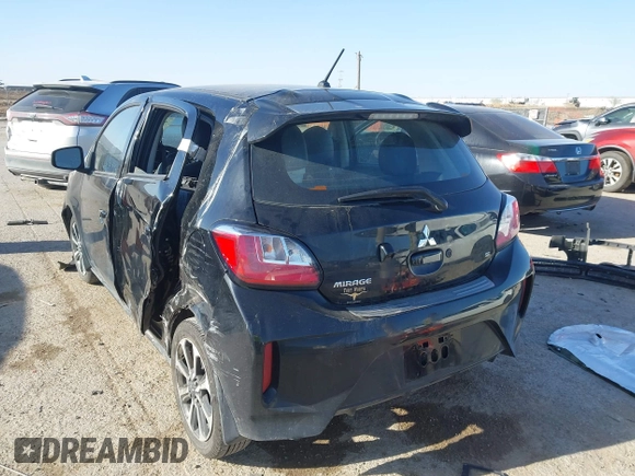 2024 Mitsubishi Mirage Black Edition with VIN ML32AWHJ1RH004954, listed as a IAAI auction lot 41834228 with 13,720 mi miles and . Bid and sale history available at DreamBid. Image 3.