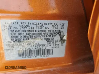 2020 Nissan Versa SR with VIN 3N1CN8FVXLL913133, listed as a Copart auction lot 52314275 with 0 mi miles and Salvage Title. Bid and sale history available at carsss.com. Image 13.