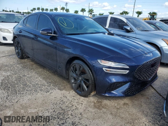 2023 Genesis G70 2.0T with VIN KMTG34TA9PU120546, listed as a Copart auction lot 75130334 with Not Provided miles and Salvage Title. Bid and sale history available at DreamBid. Image 4.
