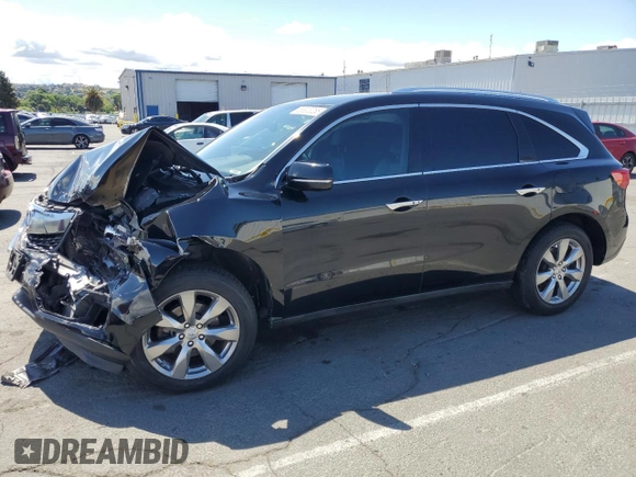 2014 Acura MDX Advance with VIN 5FRYD4H83EB032053, listed as a Copart auction lot 56803255 with Not provided miles and Salvage title. Bid and sale history available at DreamBid. Image 1.