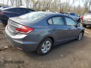 2013 Honda Civic LX with VIN 19XFB2F57DE212202, listed as a Copart auction lot 54188345 with 121,369 mi miles and Salvage Title. Bid and sale history available at DreamBid. Image 3.