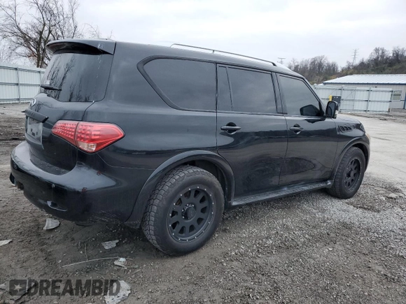 2011 Infiniti QX56 7-passenger with VIN JN8AZ2NE9B9006375, listed as a Copart auction lot 81569174 with 186,785 mi miles and Clean Title. Bid and sale history available at carsss.com. Image 3.