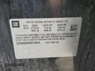 2014 Buick Regal Premium I with VIN 2G4GN5EX2E9194316, listed as a Copart auction lot 58245305 with 119,939 mi miles and Salvage title. Bid and sale history available at DreamBid. Image 13.