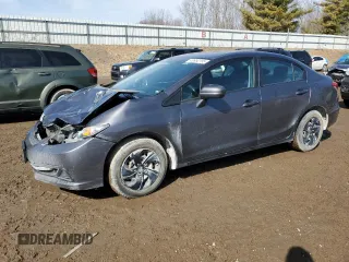 2015 Honda Civic Sedan LX with VIN 19XFB2F57FE105119, listed as a Copart auction lot 49990185 with 174,376 mi miles and Clean Title. Bid and sale history available at carsss.com. Image 1.