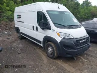 2023 Ram ProMaster Cargo with VIN 3C6LRVDG3PE563723, listed as a IAAI auction lot 42087775 with 66,875 mi miles. Bid and sale history available at carsss.com. Image 1.