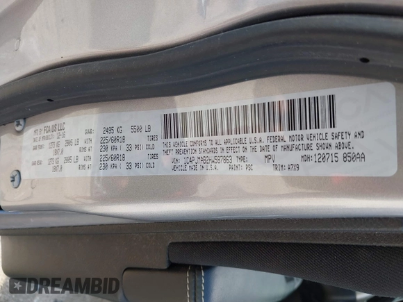 2017 Jeep Cherokee Sport с VIN 1C4PJMAB2HW587863, выставлен на аукционе IAAI как лот 42463642 с пробегом 107 108 миль миль и . История ставок и продаж доступна на DreamBid. Изображение 9.