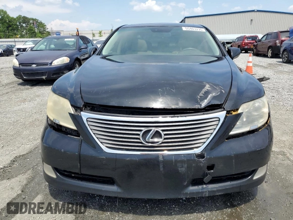 2008 Lexus LS 460 with VIN JTHBL46F385060578, listed as a Copart auction lot 55403235 with 321,933 mi miles and Salvage title. Bid and sale history available at DreamBid. Image 5.