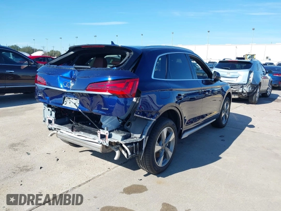 2023 Audi Q5 Premium Plus with VIN WA1BBAFYXP2195975, listed as a IAAI auction lot 41309879 with 11,124 mi miles and . Bid and sale history available at DreamBid. Image 4.
