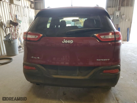 2016 Jeep Cherokee Sport with VIN 1C4PJMAB8GW278042, listed as a Copart auction lot 49673035 with 97,635 mi miles and Salvage Title. Bid and sale history available at carsss.com. Image 6.
