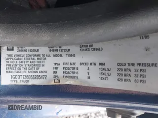2006 Chevrolet Colorado 3LT with VIN 1GCDT136068205472, listed as a IAAI auction lot 42249513 with 292,156 mi miles and . Bid and sale history available at DreamBid. Image 9.