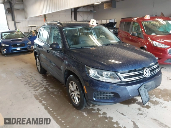 2016 Volkswagen Tiguan S with VIN WVGBV7AXXGW565289, listed as a IAAI auction lot 42113317 with 83,537 mi miles and . Bid and sale history available at DreamBid. Image 1.