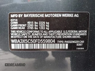2015 BMW 3 Series 328i Gran Turismo xDrive with VIN WBA3X5C50FD559804, listed as a IAAI auction lot 41902204 with 88,891 mi miles and . Bid and sale history available at DreamBid. Image 9.