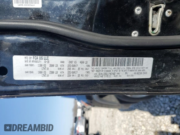 2018 Jeep Compass Latitude with VIN 3C4NJDBB2JT467482, listed as a Copart auction lot 48482365 with Not Provided miles and Salvage Title. Bid and sale history available at carsss.com. Image 13.