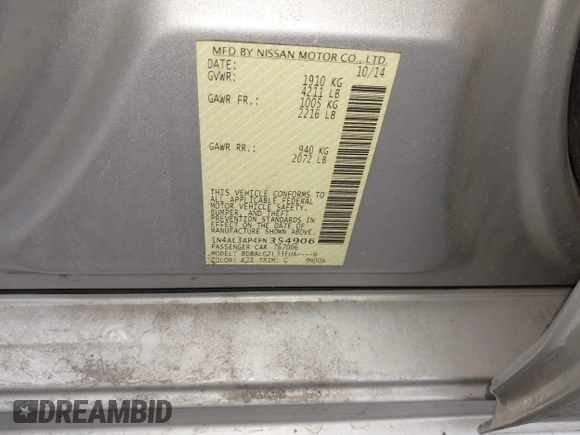 2015 Nissan Altima 2.5 S with VIN 1N4AL3AP4FN354906, listed as a IAAI auction lot 41840630 with 169,130 mi miles. Bid and sale history available at carsss.com. Image 9.