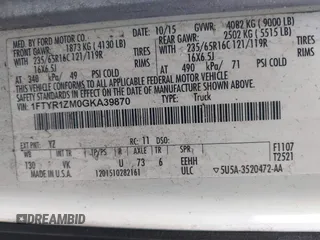 2016 Ford Transit Cargo with VIN 1FTYR1ZM0GKA39870, listed as a IAAI auction lot 42209469 with 142,214 mi miles and . Bid and sale history available at DreamBid. Image 9.