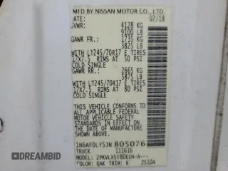 2018 Nissan NV Cargo SV z VIN 1N6AF0LY5JN805076, wystawiony jako Copart lot #56112895 z przebiegiem 229 785 mil mil oraz Tytuł czysty. Historia ofert i sprzedaży dostępna na DreamBid. Obrazek 14.