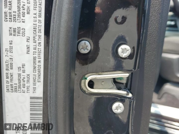 2021 Ram 2500 Laramie with VIN 3C6UR5FL0MG682196, listed as a Copart auction lot 58746085 with 69,903 mi miles and Salvage title. Bid and sale history available at DreamBid. Image 12.