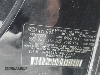 2023 Genesis G70 3.3T with VIN KMTG54TE5PU122081, listed as a Copart auction lot 45545305 with 17,674 mi miles and Salvage Title. Bid and sale history available at DreamBid. Image 12.