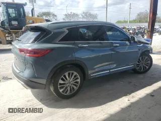 2023 Infiniti QX50 Luxe with VIN 3PCAJ5BA5PF113510, listed as a Copart auction lot 47180215 with 19,543 mi miles and Non repairable. Bid and sale history available at DreamBid. Image 3.
