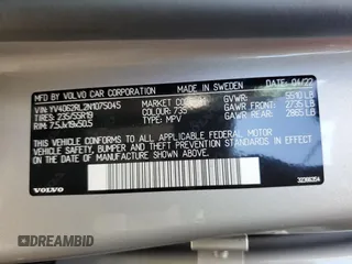 2022 Volvo XC60 Inscription с VIN YV4062RL2N1075045, выставлен на аукционе Copart как лот 76339874 с пробегом 11 055 миль миль и На запчасти • Non repairable. История ставок и продаж доступна на DreamBid. Изображение 13.