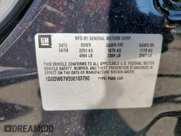 2009 Cadillac STS RWD z VIN 1G6DW67V390103790, wystawiony jako Copart lot #56596915 z przebiegiem 57 537 mil mil oraz Czysty tytuł • Clean title. Historia ofert i sprzedaży dostępna na DreamBid. Obrazek 12.