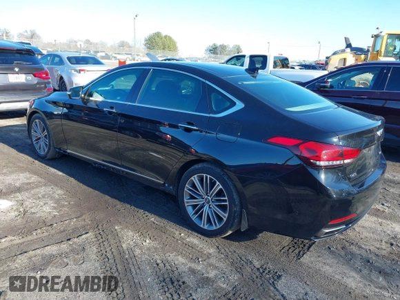 2018 Genesis G80 3.8L with VIN KMHGN4JE5JU245545, listed as a IAAI auction lot 41413528 with 65,707 mi miles. Bid and sale history available at carsss.com. Image 3.