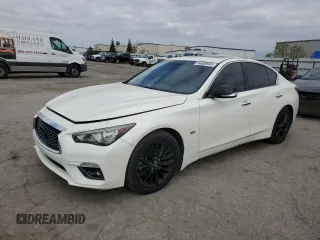 2019 Infiniti Q50 3.0t LUXE with VIN JN1EV7AP8KM514768, listed as a Copart auction lot 46309035 with 71,572 mi miles and Salvage Title. Bid and sale history available at carsss.com. Image 1.