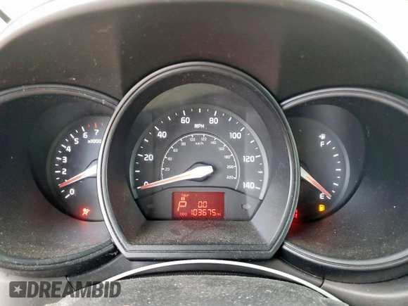 2013 Kia Rio EX with VIN KNADN4A38D6303580, listed as a Copart auction lot 63126825 with 103,675 mi miles and Salvage title. Bid and sale history available at DreamBid. Image 9.
