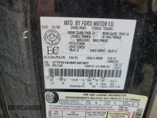2009 Ford F-150 XL с VIN 1FTPW14V89FA87407, выставлен на аукционе Copart как лот 60138525 с пробегом 270 924 миль миль и Чистый • Clean title. История ставок и продаж доступна на DreamBid. Изображение 12.