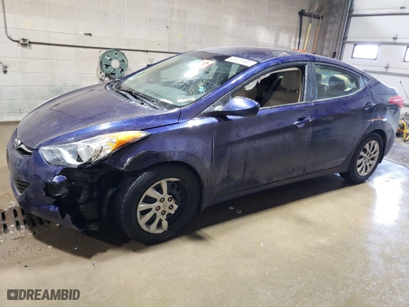 2013 Hyundai Elantra GLS PZEV with VIN 5NPDH4AE1DH188970, listed as a Copart auction lot 46876585 with 136,081 mi miles and Salvage Title. Bid and sale history available at carsss.com. Image 1.