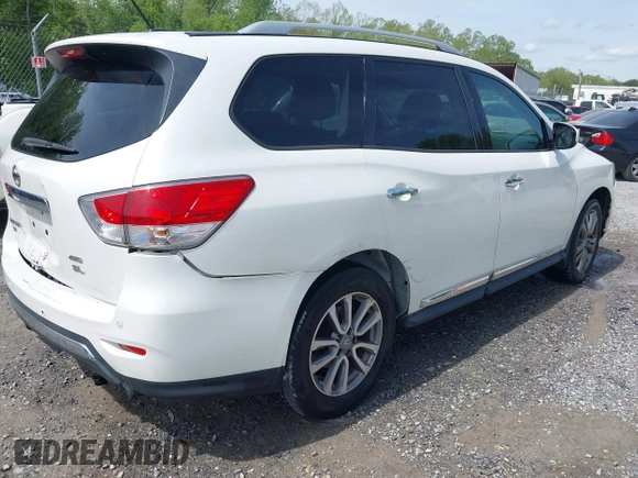 2013 Nissan Pathfinder Platinum with VIN 5N1AR2MM4DC623141, listed as a IAAI auction lot 41891386 with 139,550 mi miles and . Bid and sale history available at DreamBid. Image 4.