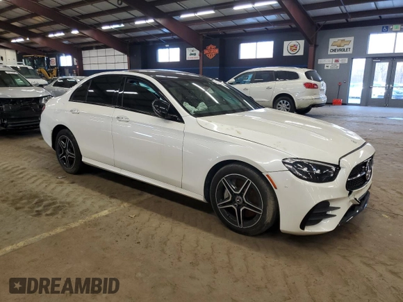2023 Mercedes-Benz E 350 with VIN W1KZF8EB4PB101996, listed as a Copart auction lot 46879655 with 29,443 mi miles and Salvage Title. Bid and sale history available at DreamBid. Image 4.