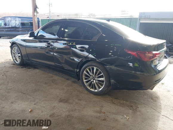 2023 Infiniti Q50 Luxe with VIN JN1EV7BR0PM542376, listed as a IAAI auction lot 41215300 with 25,792 mi miles and . Bid and sale history available at DreamBid. Image 3.