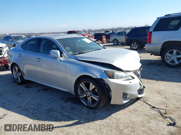 2011 Lexus IS with VIN JTHBE5C23B5027895, listed as a IAAI auction lot 41644708 with 166,061 mi miles. Bid and sale history available at carsss.com. Image 1.